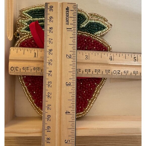 Hand Beaded Strawberry Coaster Set by On Cloud 9 - Picture 6 of 6